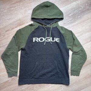 Rogue Men’s Gym Hoodie Fitness Size Medium Green Grey